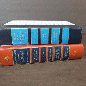 2 Beautiful Blue and Orange Readers Digest HB Vintage Books Riser Decor